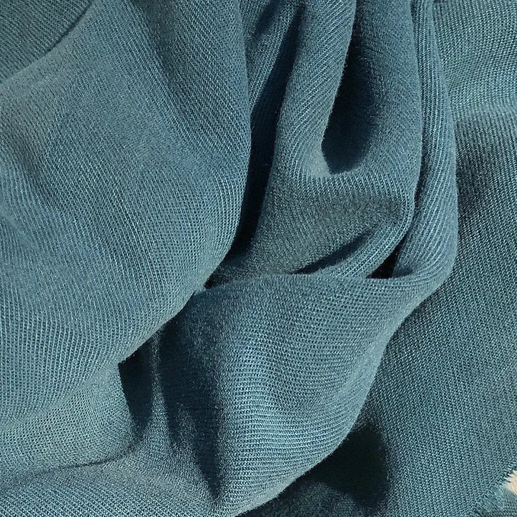 58" 100% Tencel Lyocell Gabardine Twill Enzymed Wash Medium Weight Marine Teal Blue Woven Fabric By the Yard