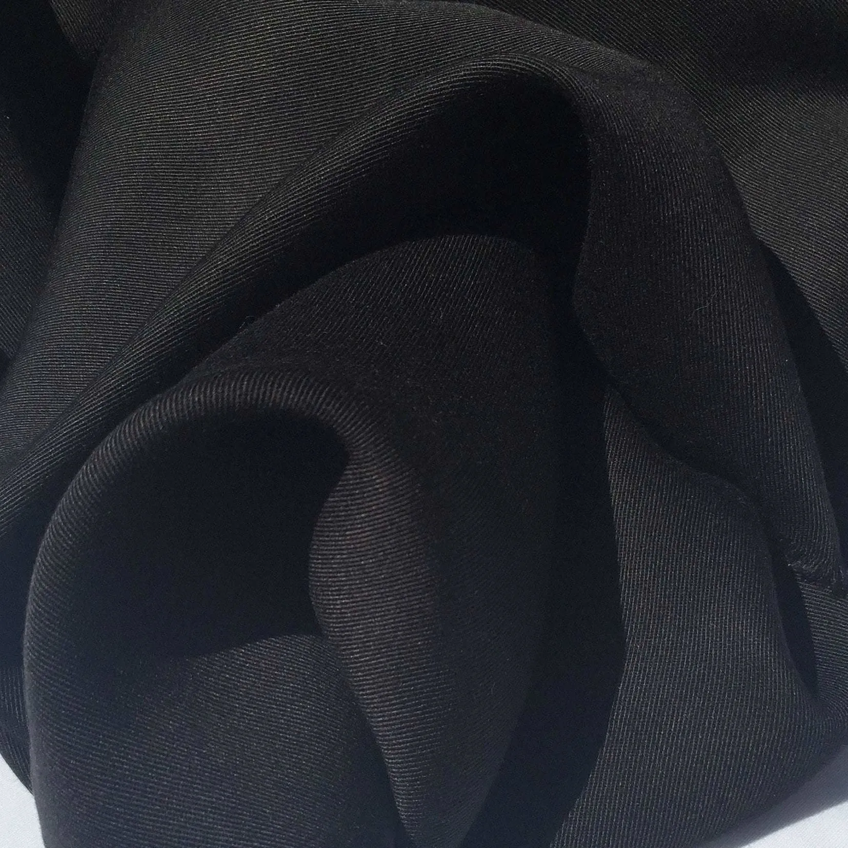 60" Black 100% Lyocell Tencel Gabardine Twill Medium Woven Fabric By The Yard