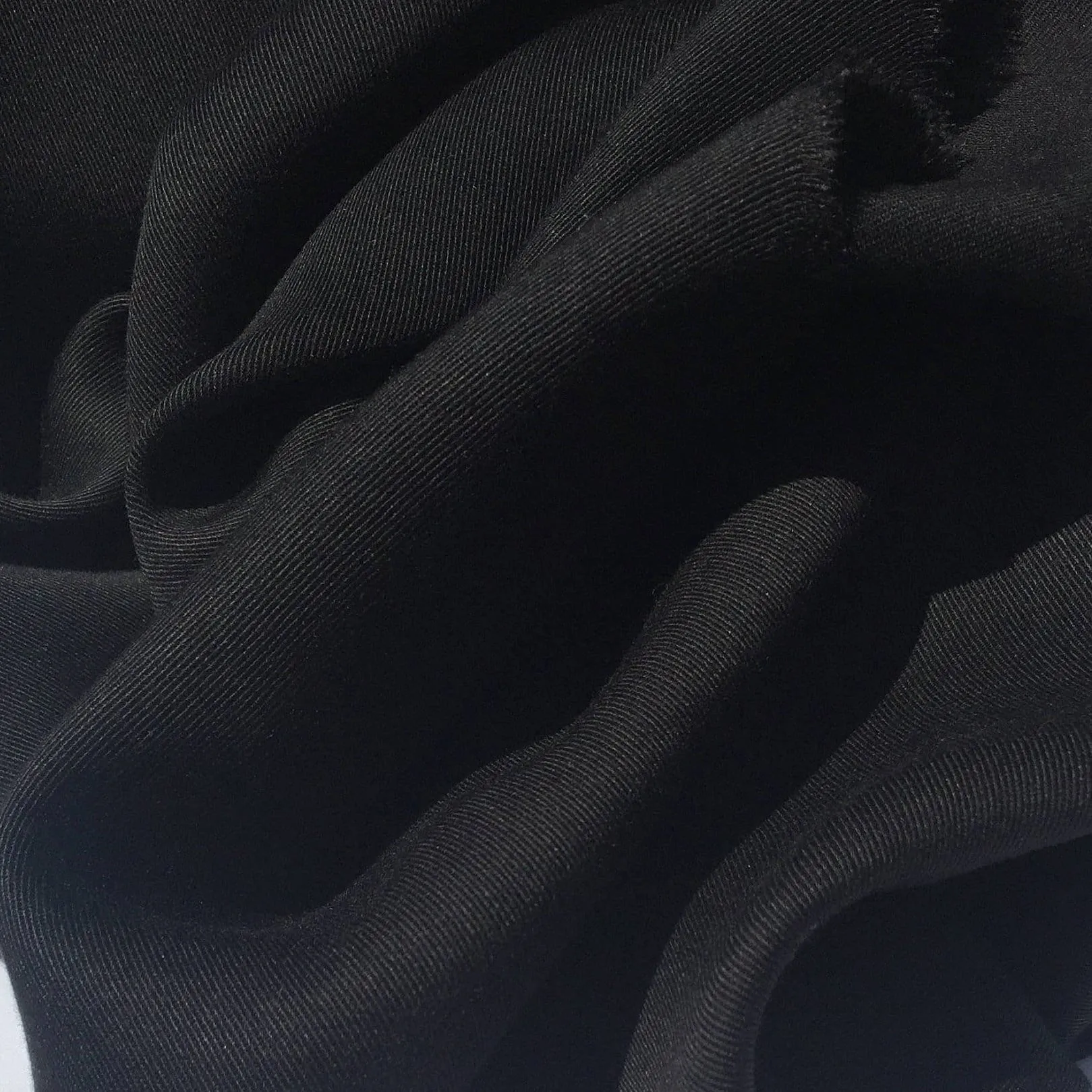 60" Black 100% Lyocell Tencel Gabardine Twill Medium Woven Fabric By The Yard