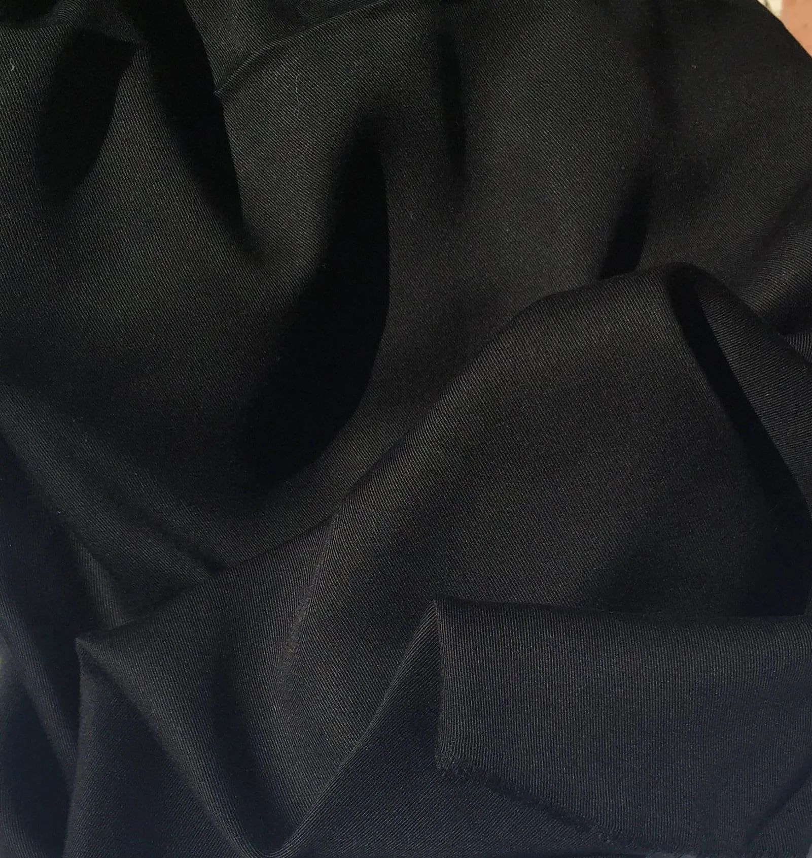 60" Black 100% Lyocell Tencel Gabardine Twill Medium Woven Fabric By The Yard