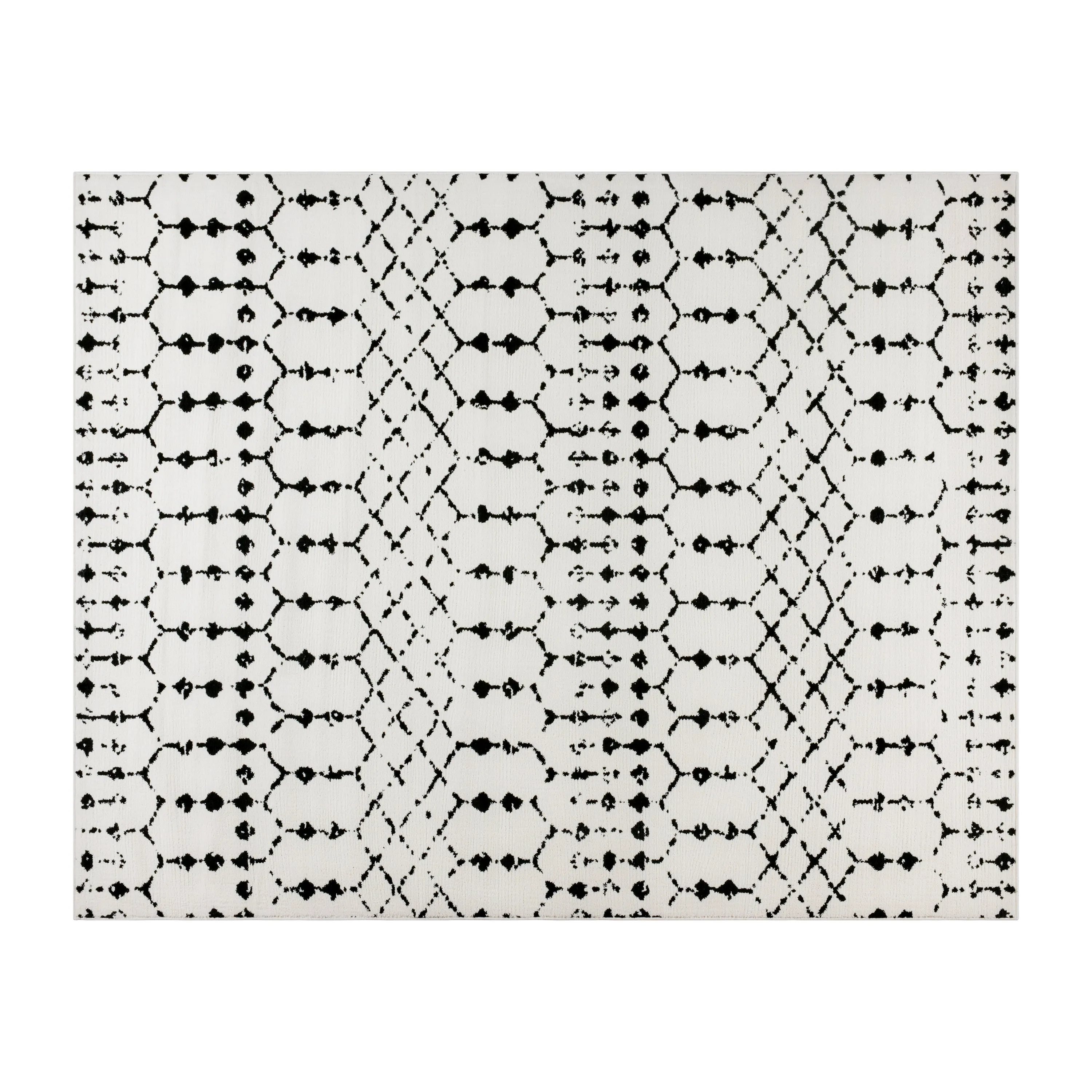 8x10 Ivory & Black Area Rug RC-CR19-1330-810-WH-GG