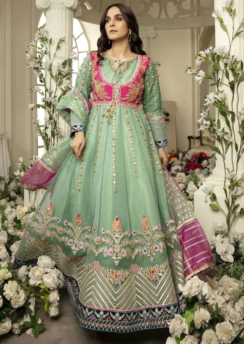 AL-3285 Readymade green Ally's Dress