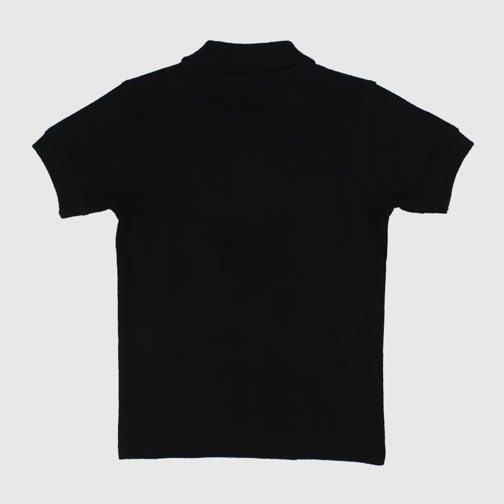 Black Short-Sleeved Polo Shirt