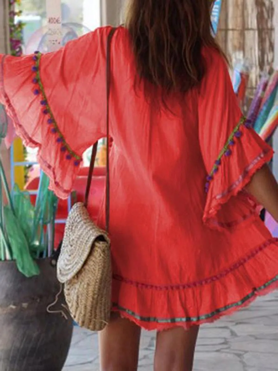 Bohemian Cotton and Linen Dress