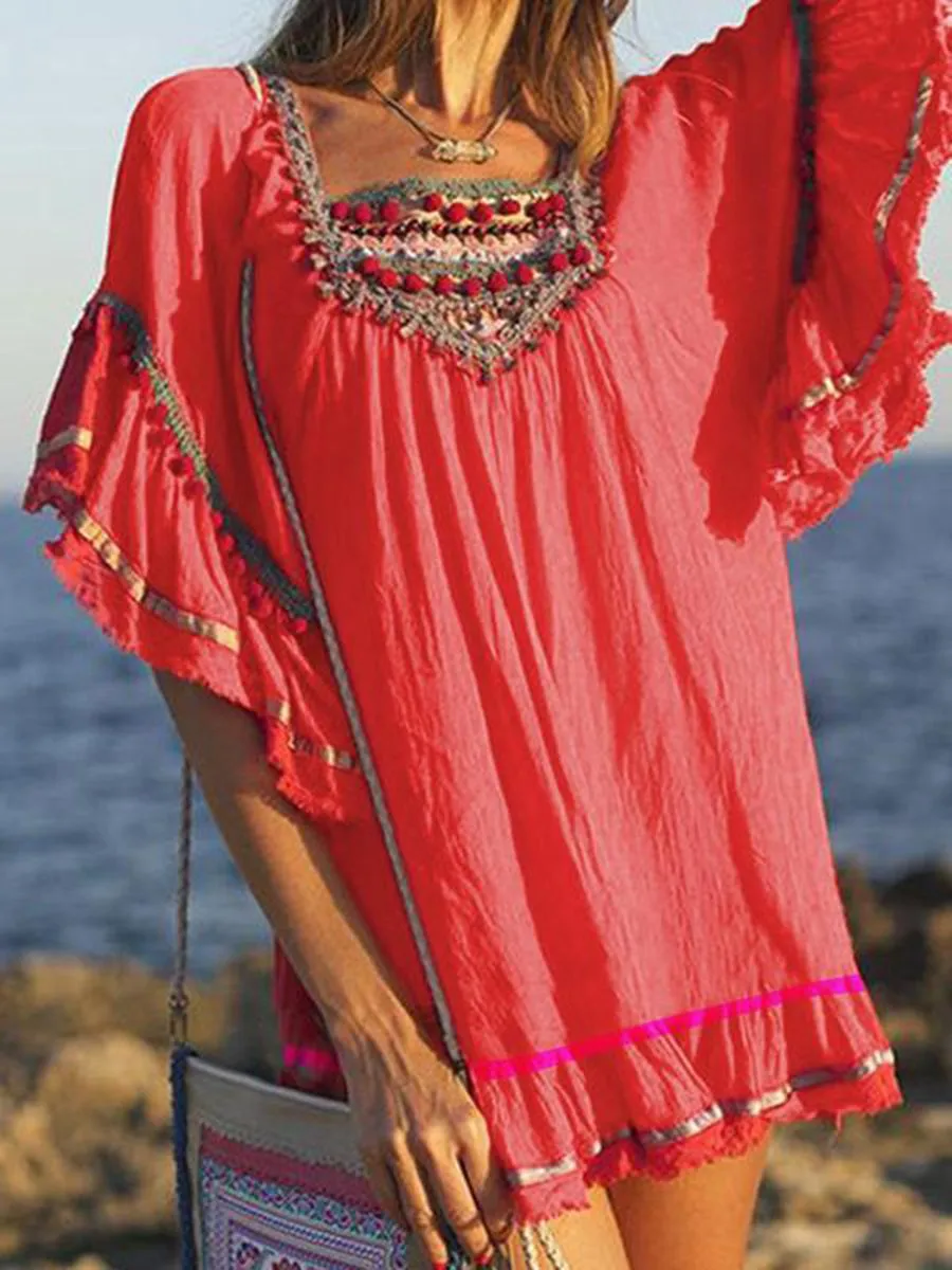 Bohemian Cotton and Linen Dress