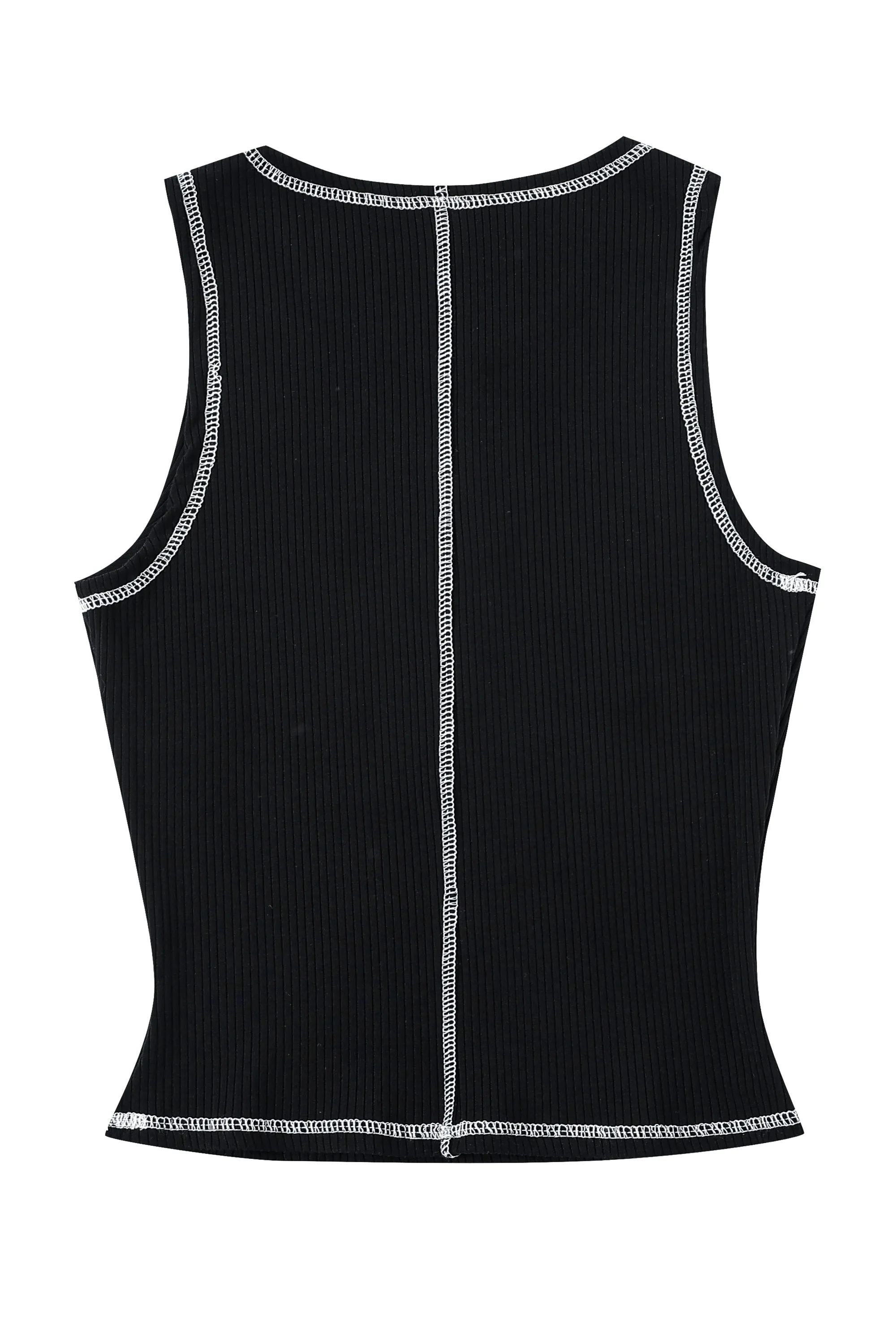 Boob Seam Black Rib Tencel Tank