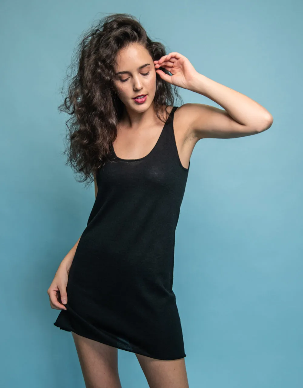 Cashmere Slip Dress in Black