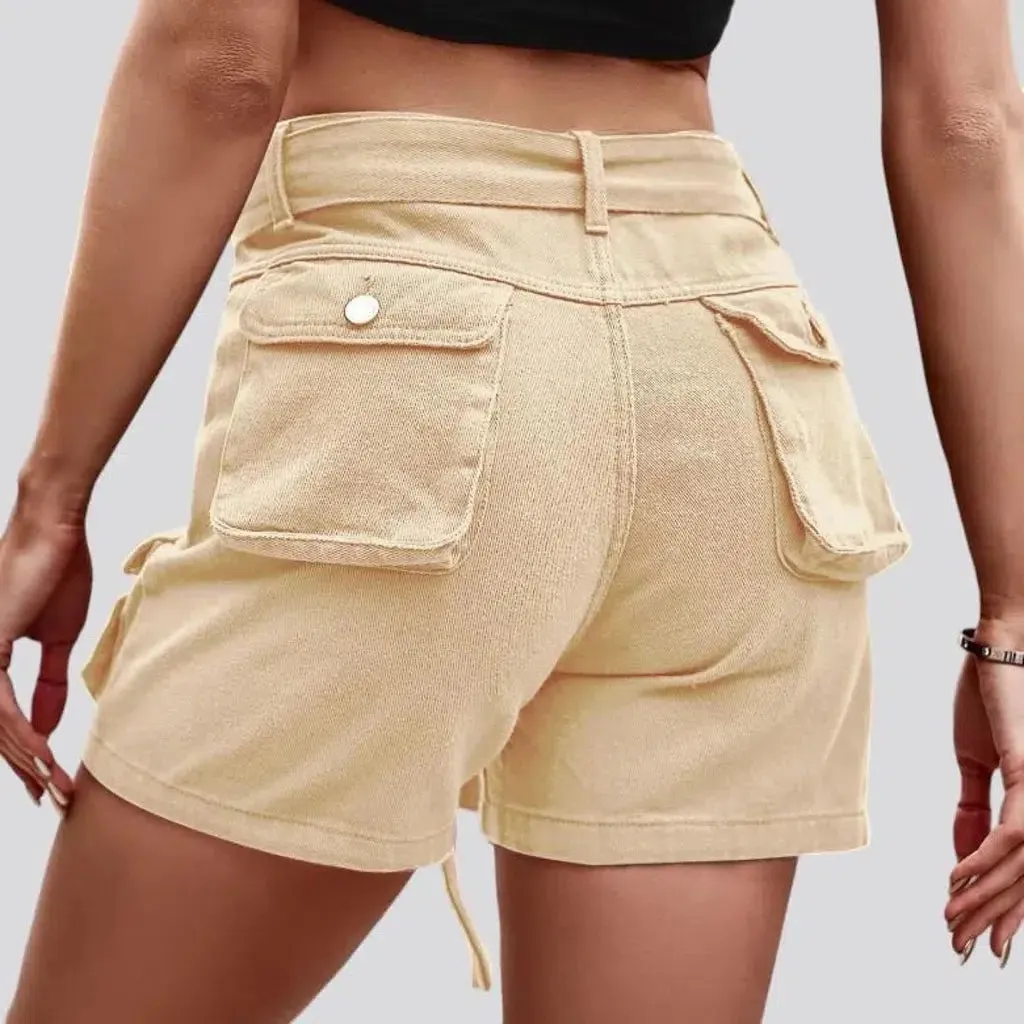 Color fashion denim shorts