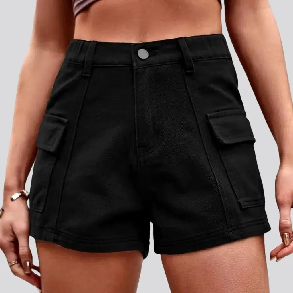 Color women's denim shorts