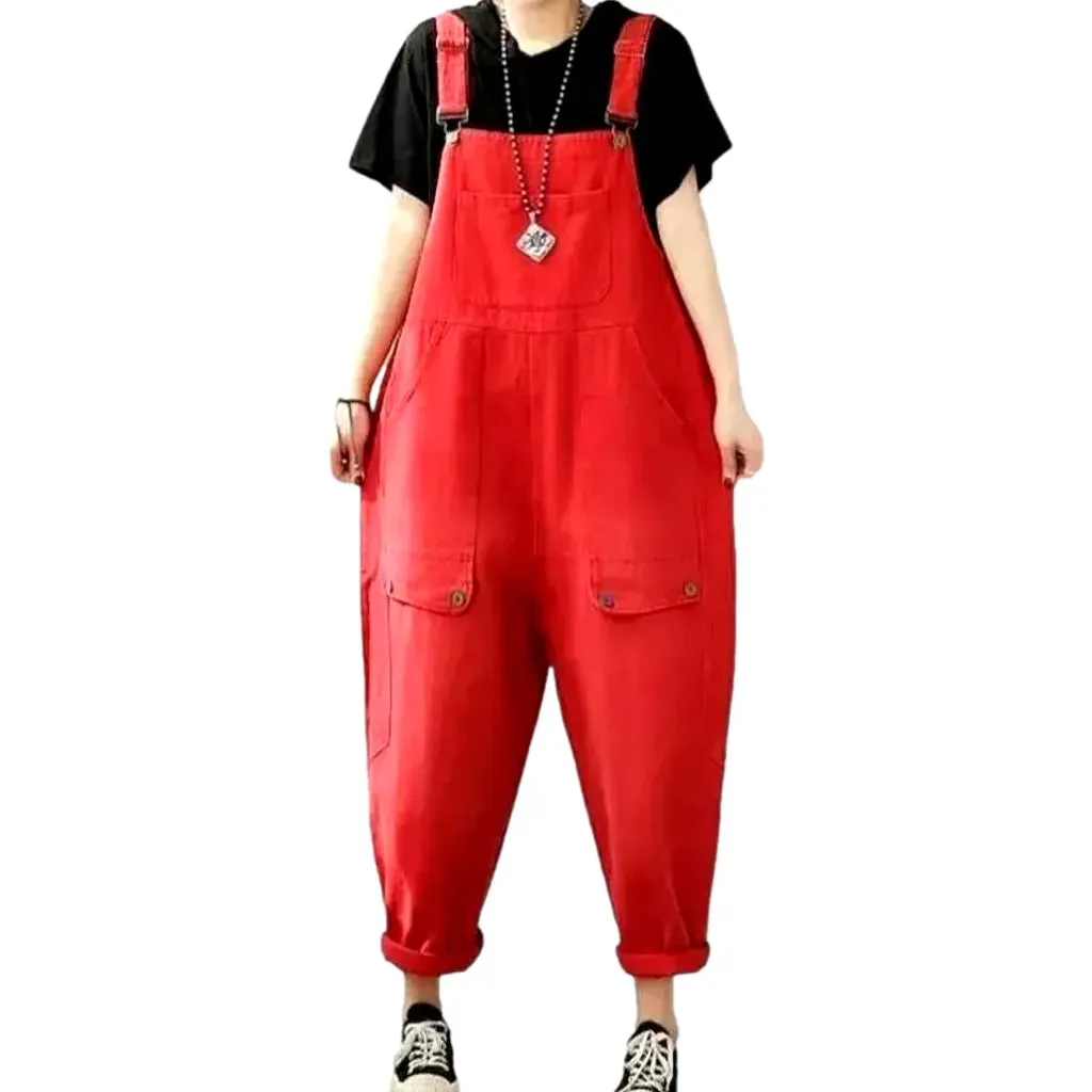 Colorful denim dungaree for women