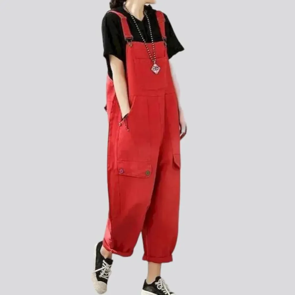 Colorful denim dungaree for women