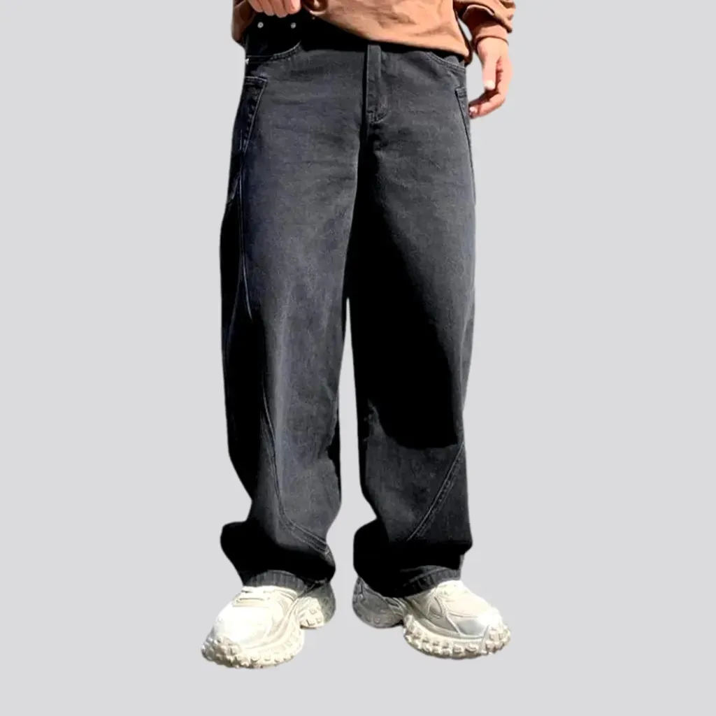 Comfortable baggy fit boho men's denim pants