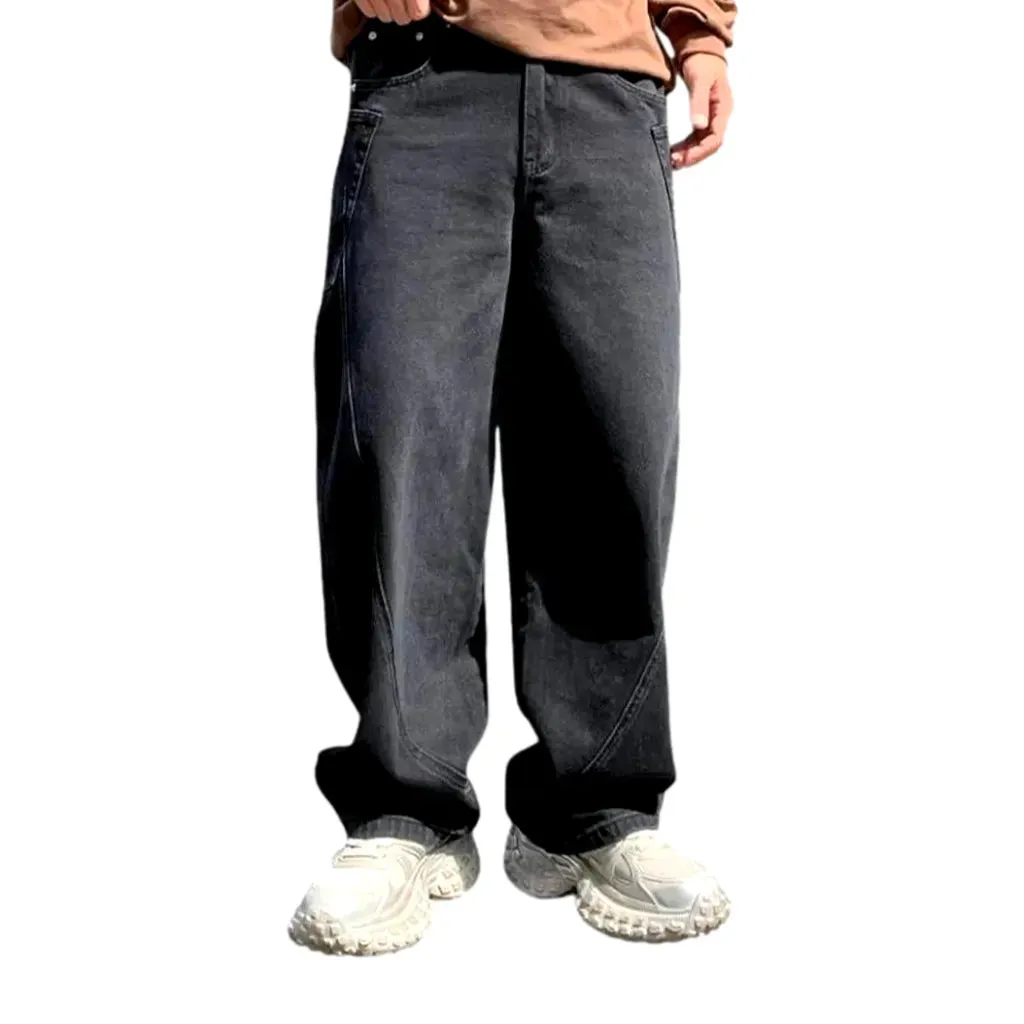 Comfortable baggy fit boho men's denim pants