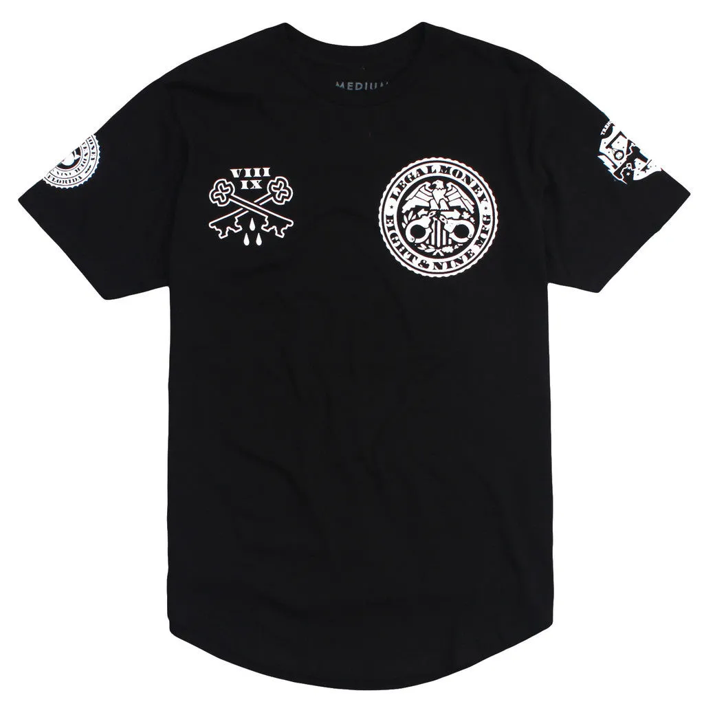 Curved Hem Legal Money T Shirt Black