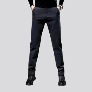 Dark men's mid-waist jeans