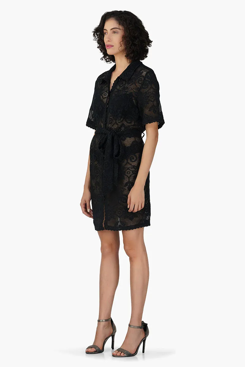 Deborah Crochet Short Shirt Dress