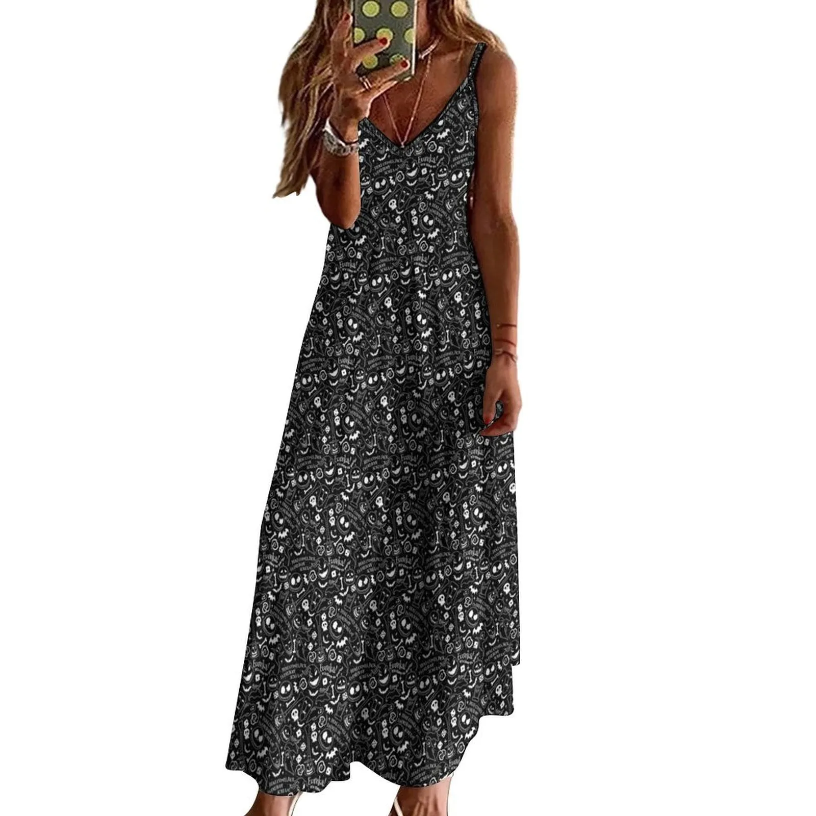 Disney Nightmare Before Christmas Everybody Scream Women's Summer Slip Long Dress