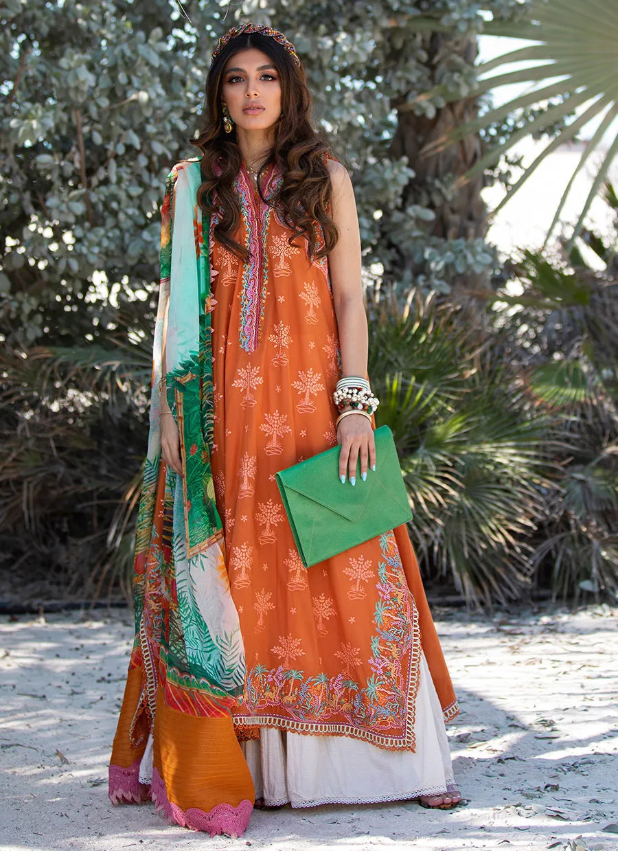 Farah Talib Aziz Luxury Lawn Collection 2022 – Bali Rust