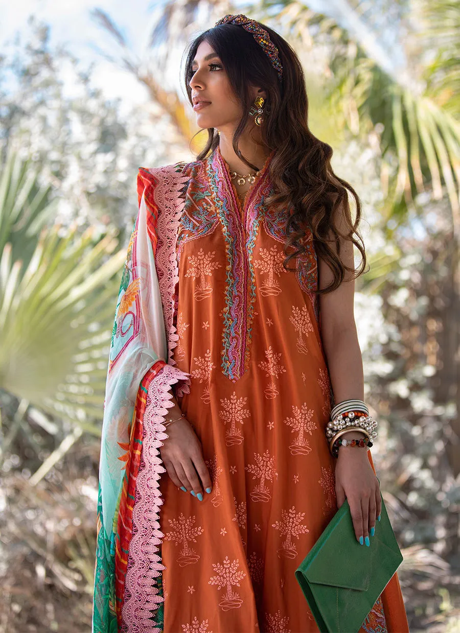 Farah Talib Aziz Luxury Lawn Collection 2022 – Bali Rust