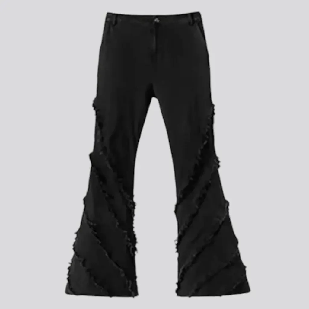 Fashionable boho frayed edge jeans for men