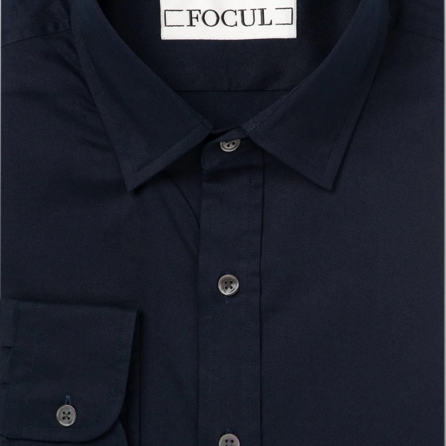 Focul - Dark Navy Zero Shirt With White Line Detail