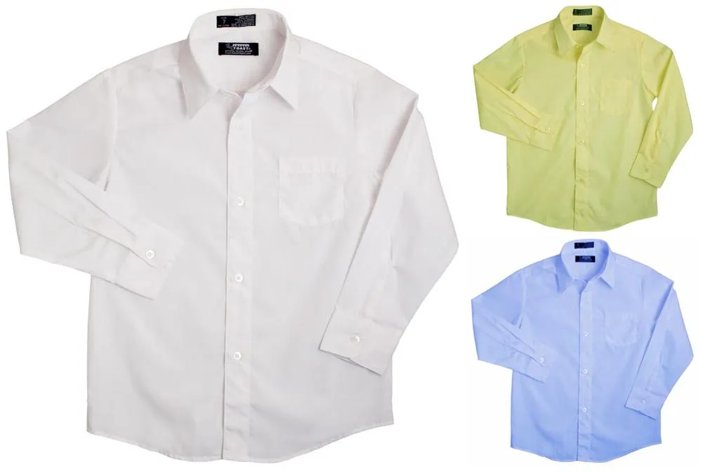 French Toast School Uniform Toddler Boys 2T-4T Long Sleeve Poplin Dress Shirt, 34135