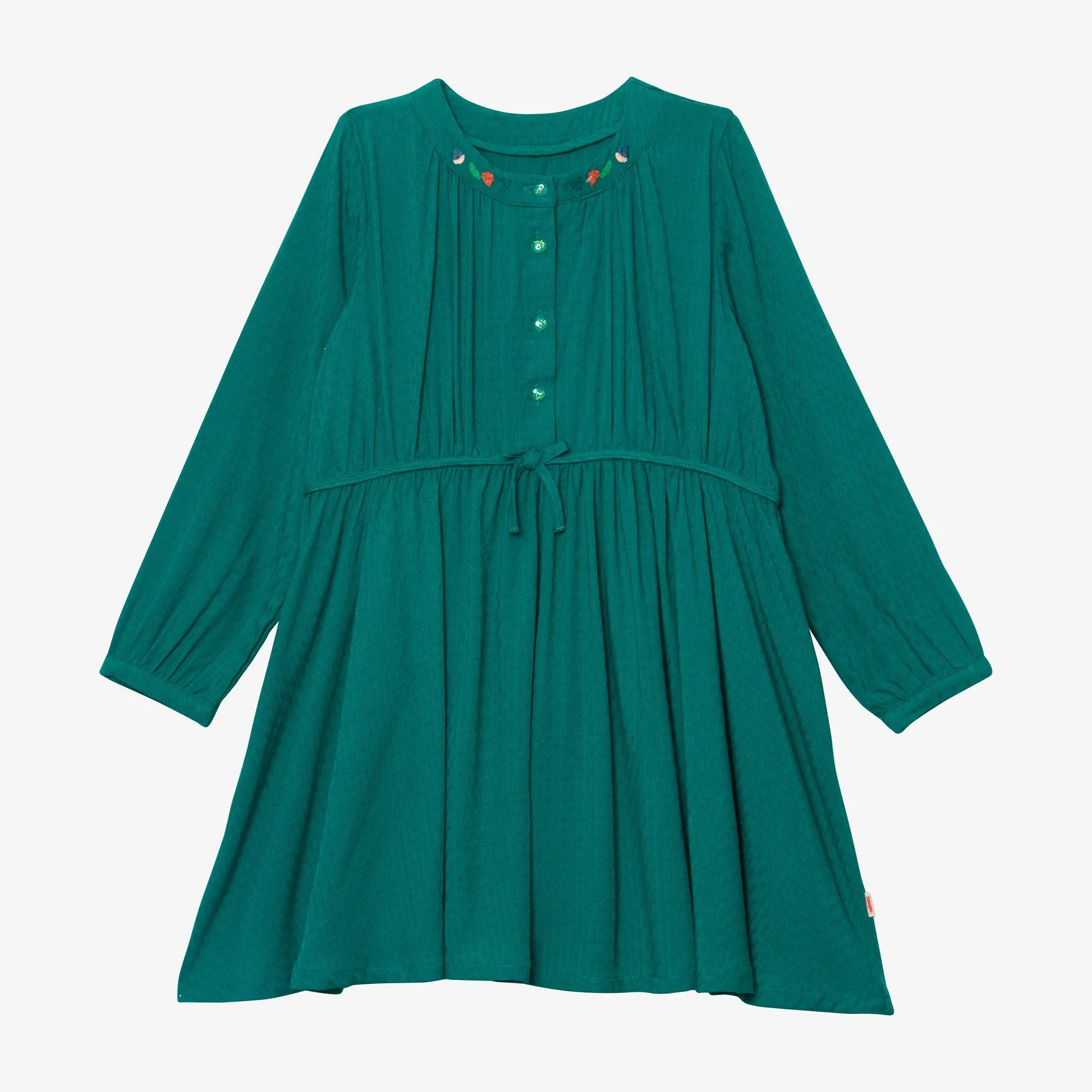 Girl long sleeve green dress