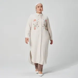 Linen Embroidered Shirt Dress