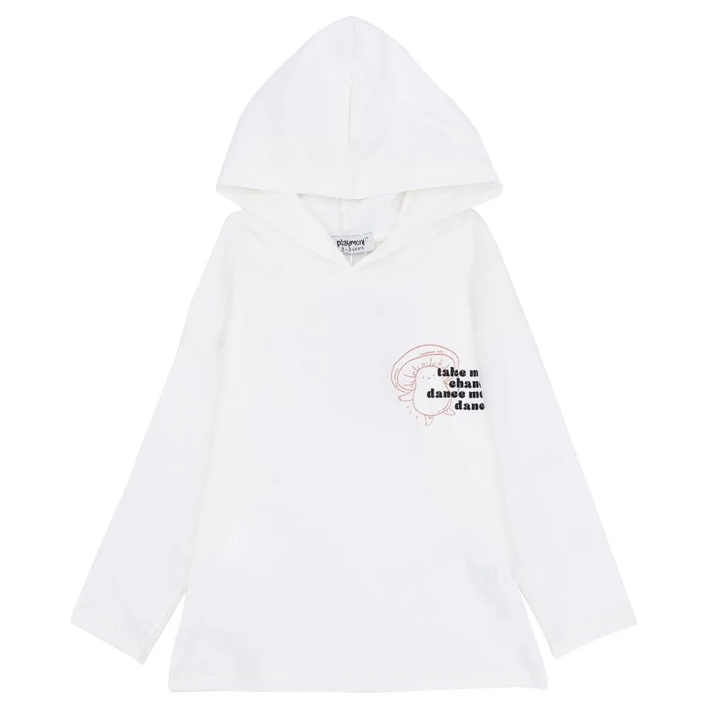 Long-Sleeved Fleeced Hooded T-shirt