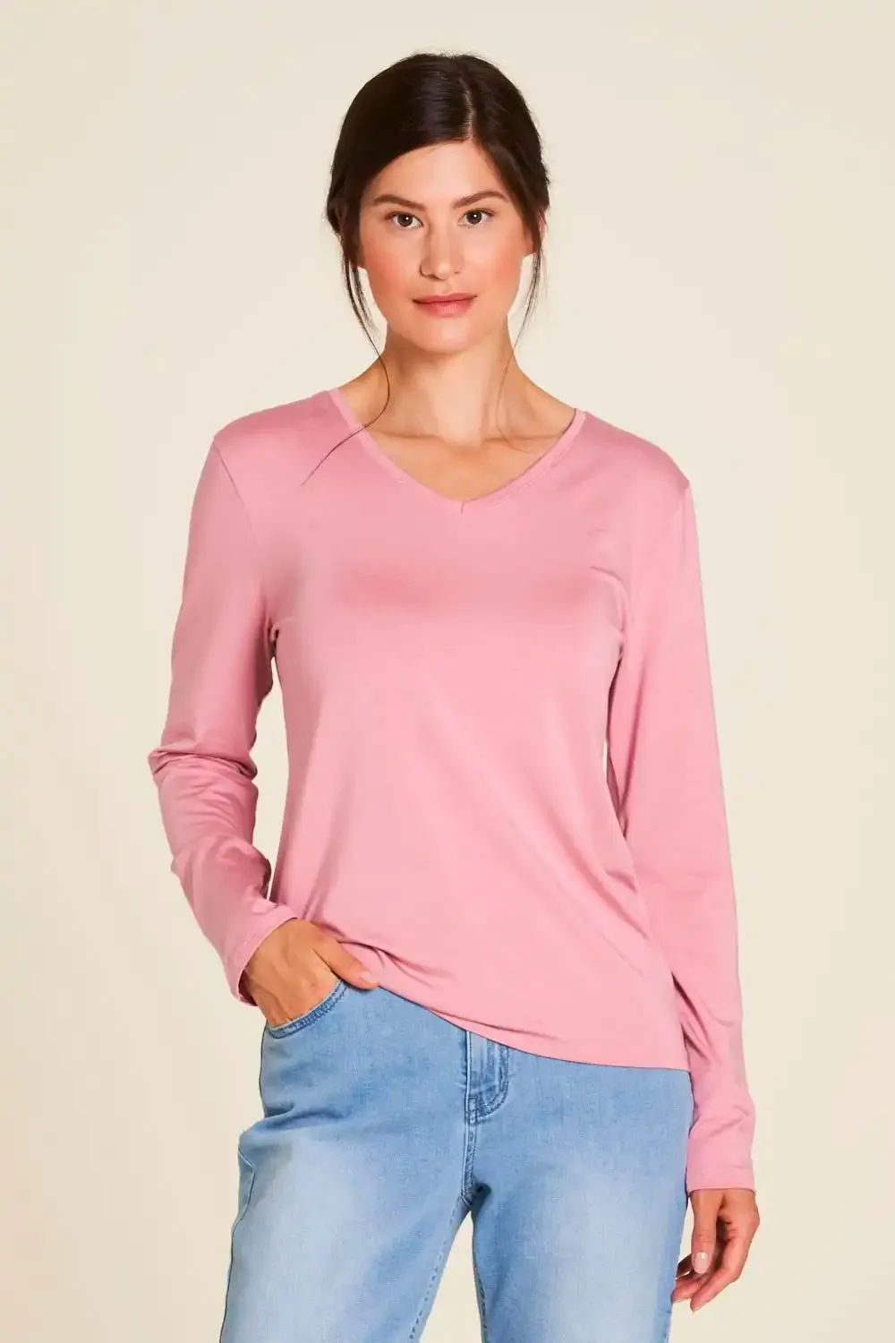 Maglia in Tencel™ a maniche lunghe