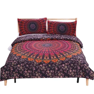 Mandala Bedding Set Concealed Bedspread Duvet Cover 3Pcs Boho Bedlinen Twin Full Queen King