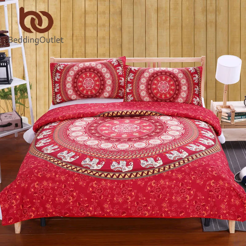 Mandala Bedding Set Concealed Bedspread Duvet Cover 3Pcs Boho Bedlinen Twin Full Queen King