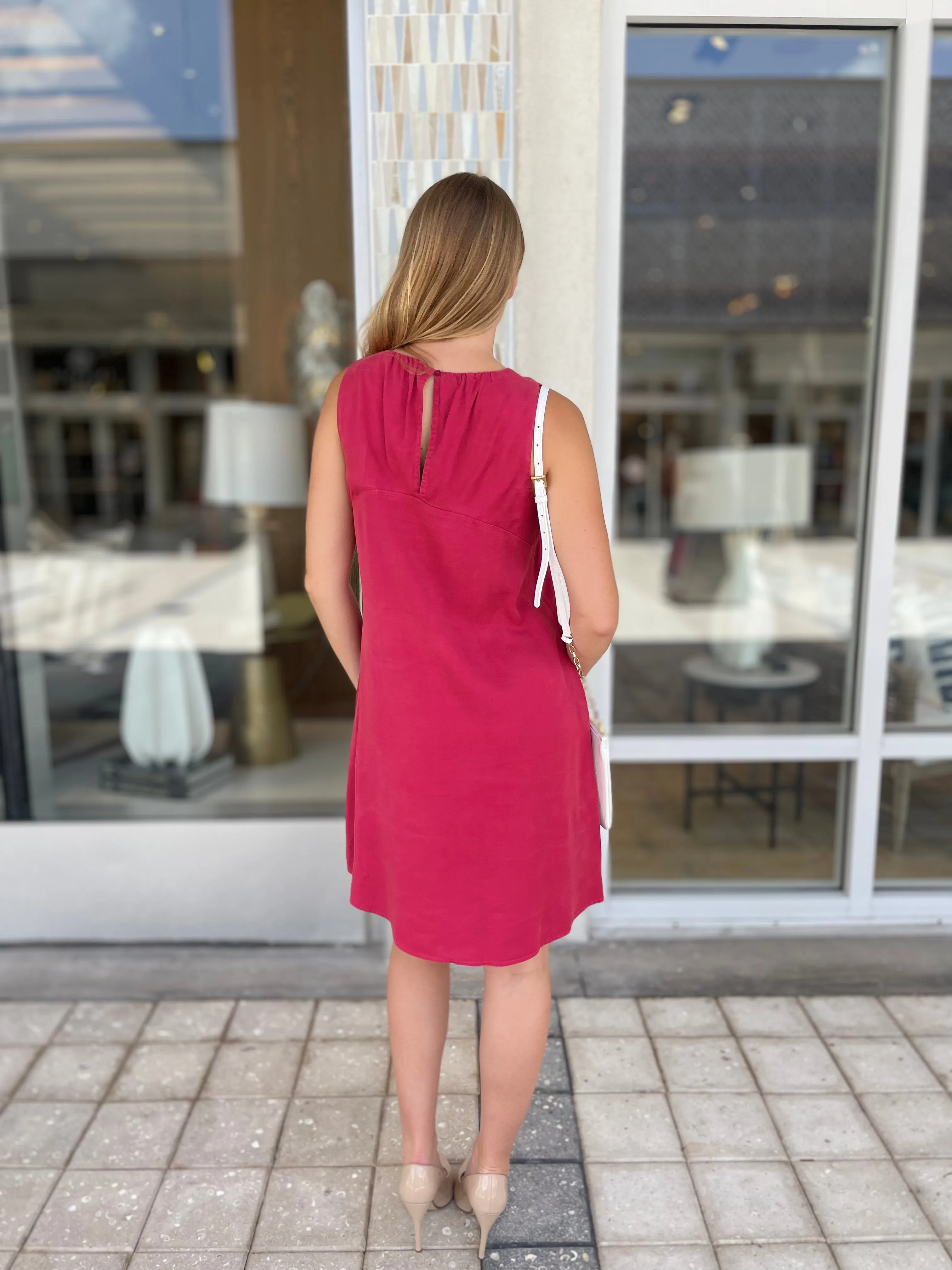 Maven West Sleeveless Trapeze Dress Raspberry