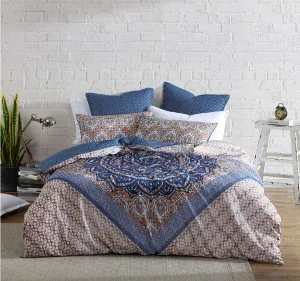 Melia Quilt Cover Set Range Indigo