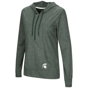 Michigan State Spartans WOMEN'S "Sugar" 1/2 Zip Thermal Hoodie T-Shirt