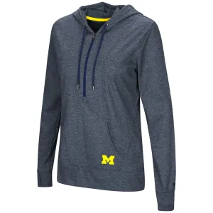 Michigan Wolverines WOMEN'S "Sugar" 1/2 Zip Thermal Hoodie T-Shirt