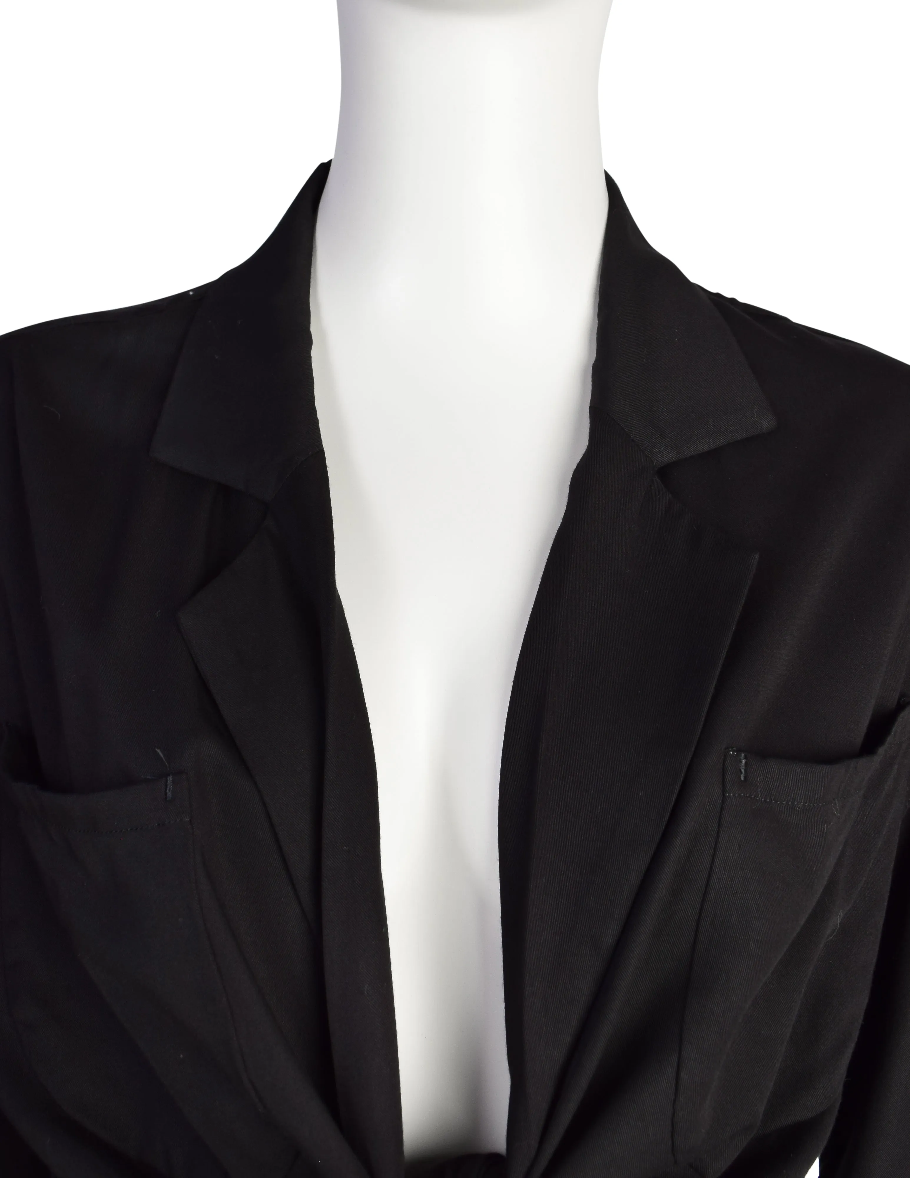 Mitsuhiro Matsuda Vintage Black Cropped Tie Shirt