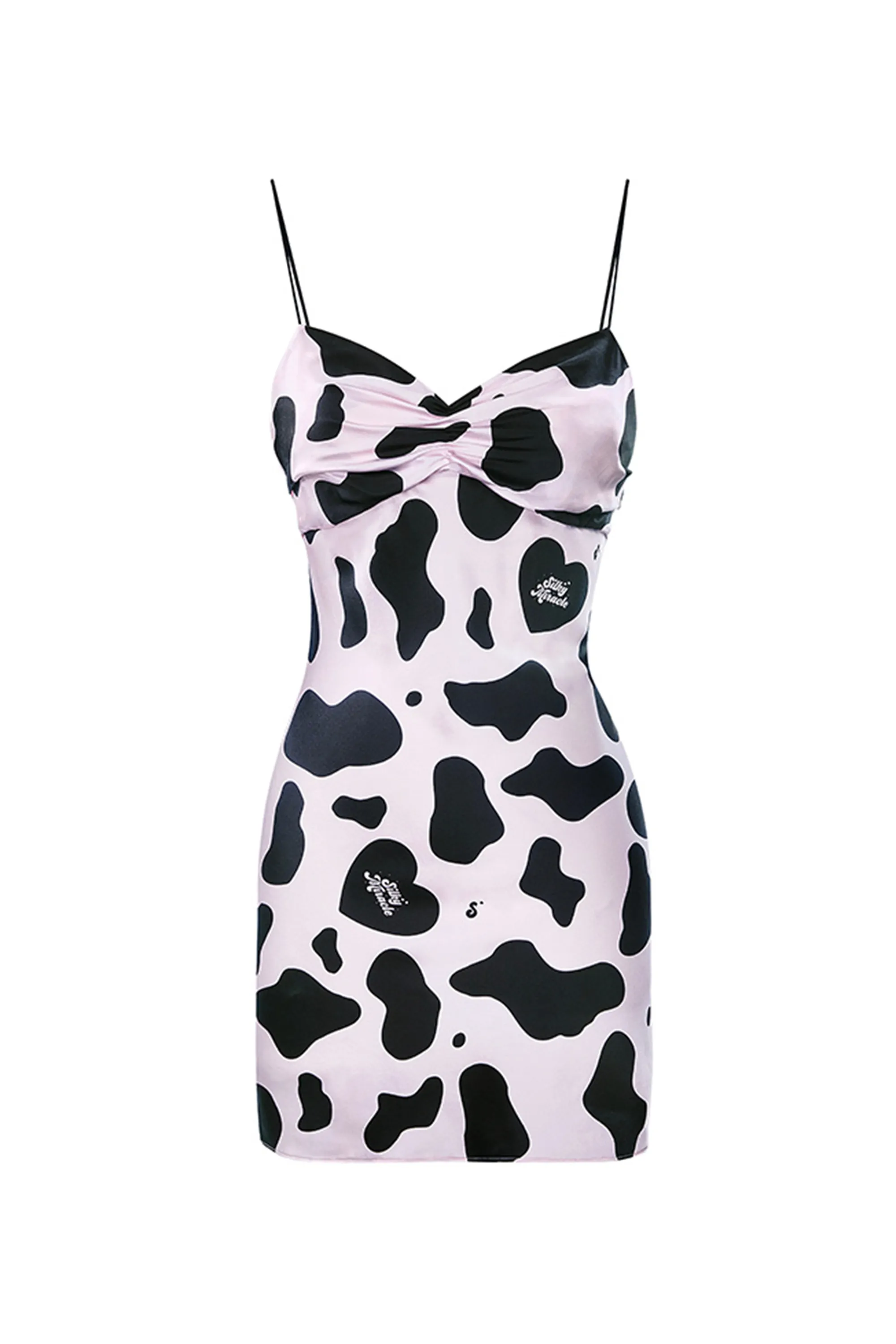 MooMoo Print Silk Slip Dress