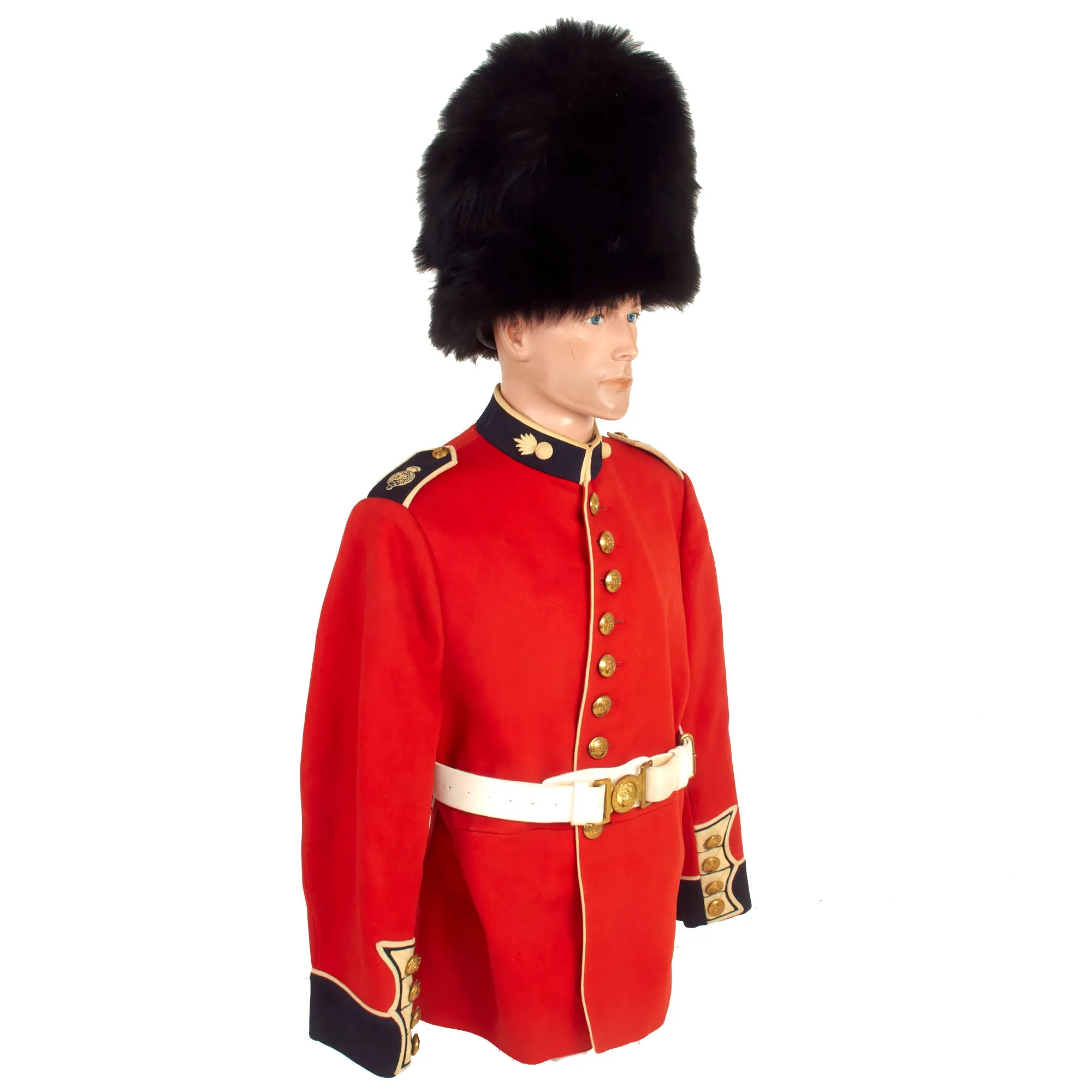 Original Canadian Late 20th Century Canadian Grenadier Guards Bearskin Helmet and Uniform Set With Boots