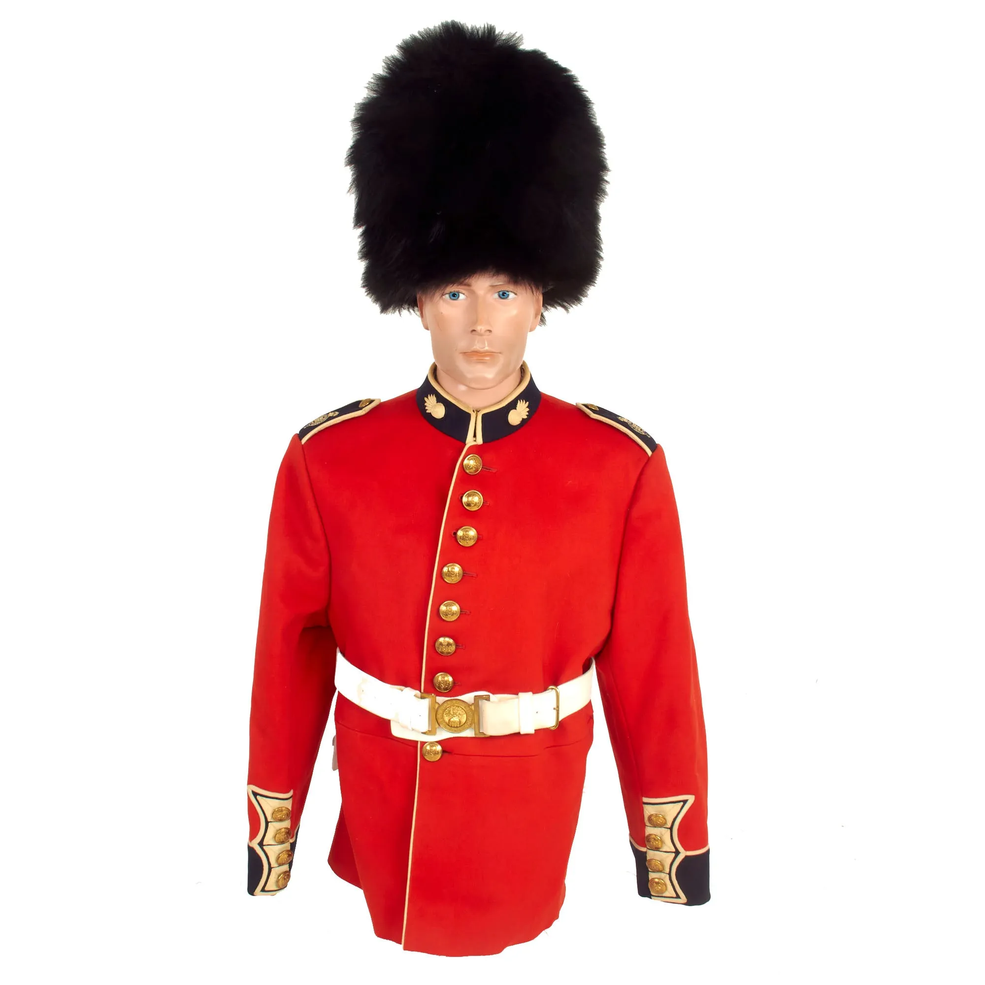 Original Canadian Late 20th Century Canadian Grenadier Guards Bearskin Helmet and Uniform Set With Boots