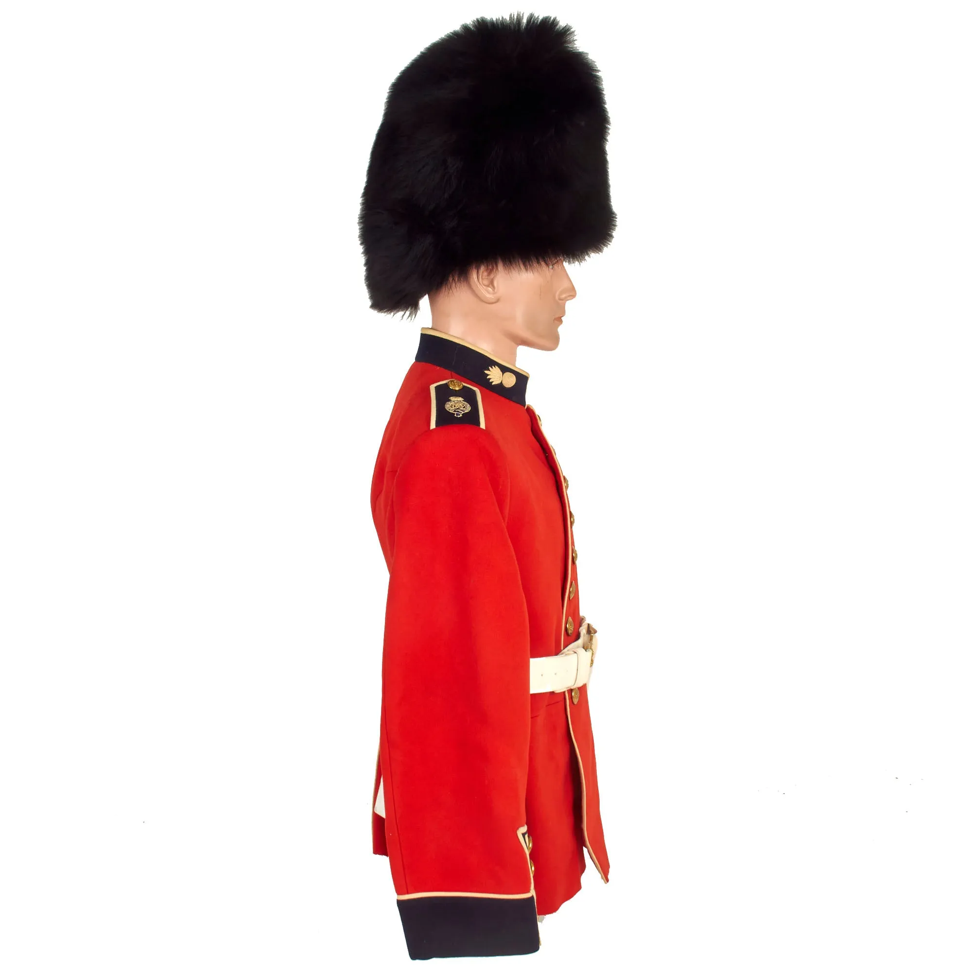 Original Canadian Late 20th Century Canadian Grenadier Guards Bearskin Helmet and Uniform Set With Boots