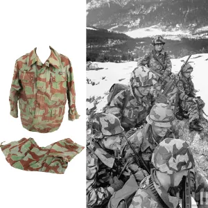 Original German Early Cold War Era West German Circa 1956 Bundeswehr Splinter Camouflage Pattern Field Uniform Set