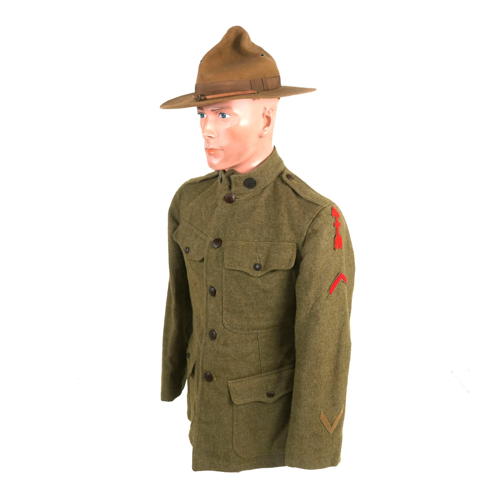 Original Identified US WWI 32nd Division Uniform, Helmet, & Field Gear Grouping - Wounded in Action