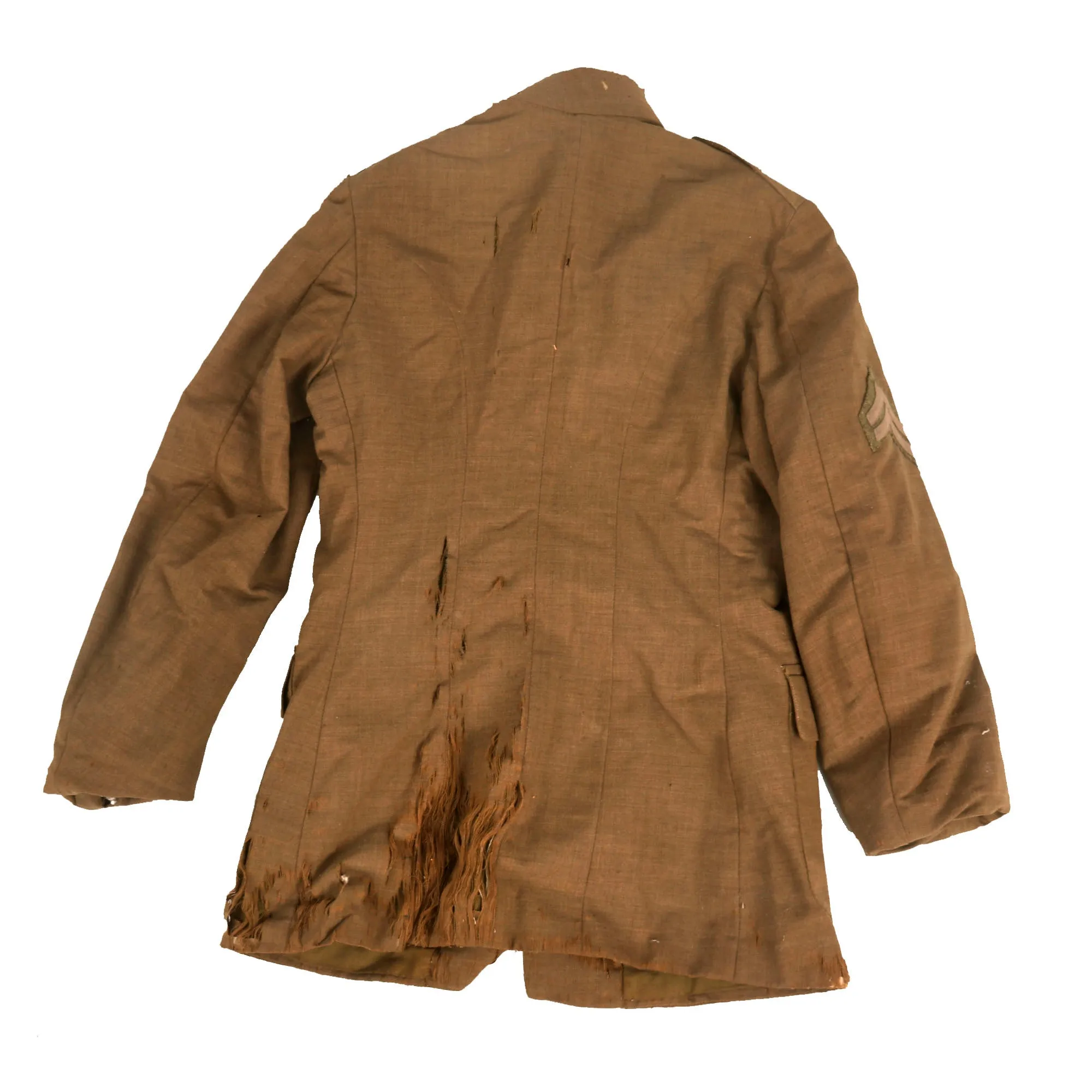 Original U.S. WWI Named Tough ‘Ombres 90th Division Uniform Grouping - Double Patched Uniform - Bag of Captured German Souvenirs