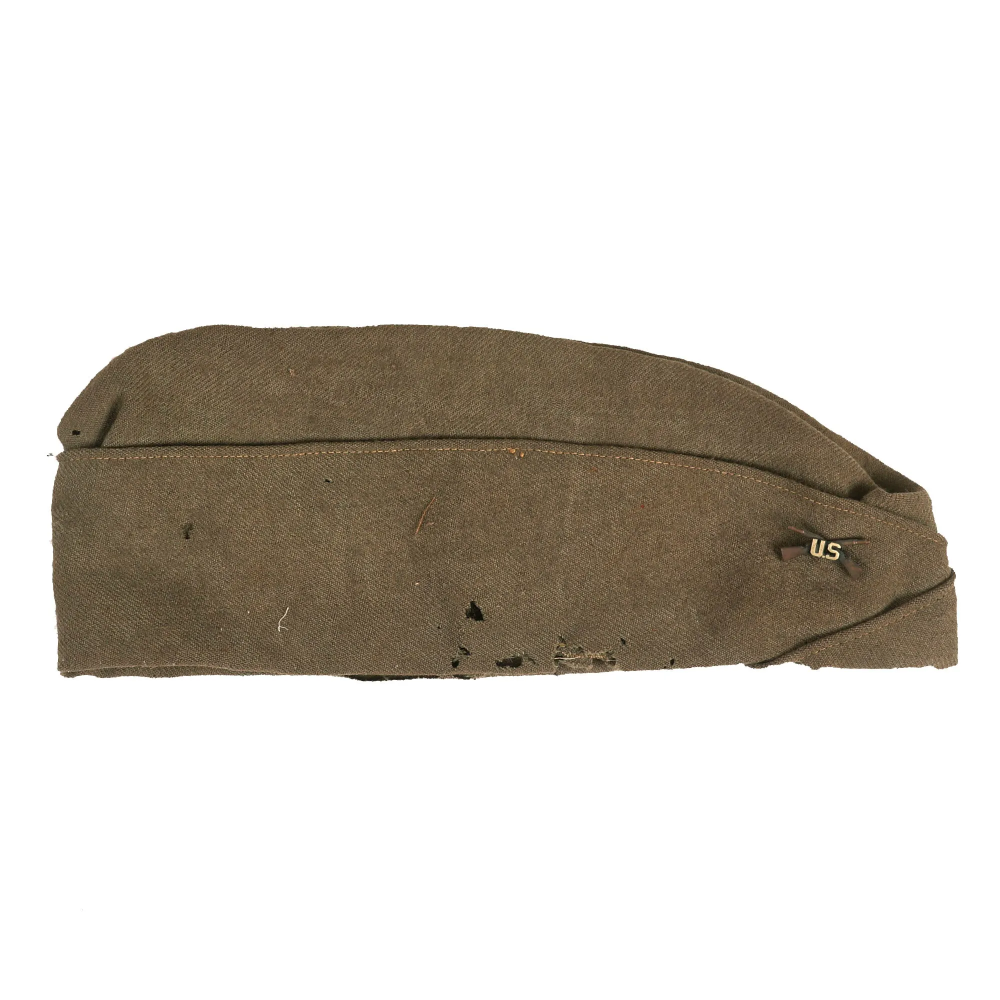 Original U.S. WWI Named Tough ‘Ombres 90th Division Uniform Grouping - Double Patched Uniform - Bag of Captured German Souvenirs