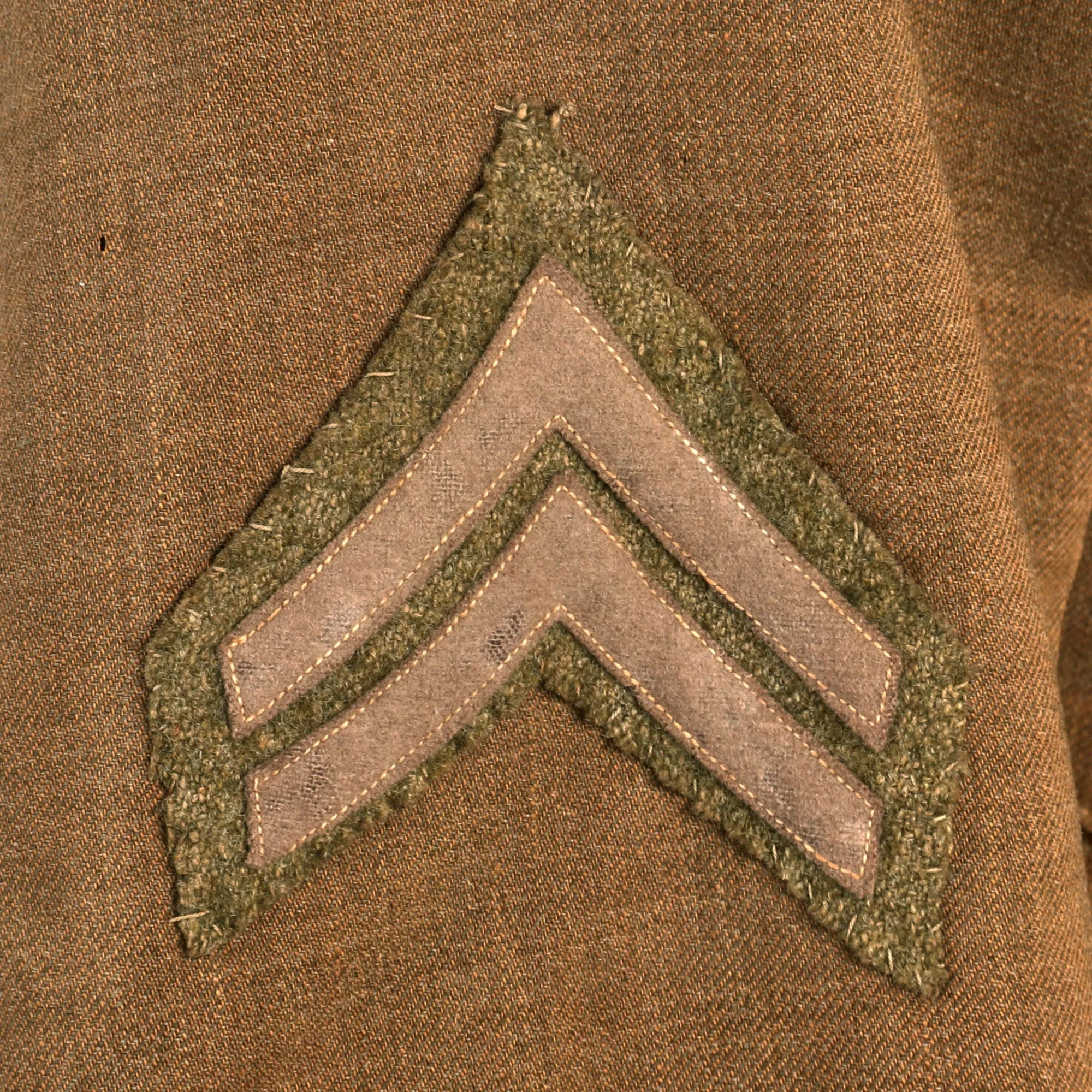 Original U.S. WWI Named Tough ‘Ombres 90th Division Uniform Grouping - Double Patched Uniform - Bag of Captured German Souvenirs