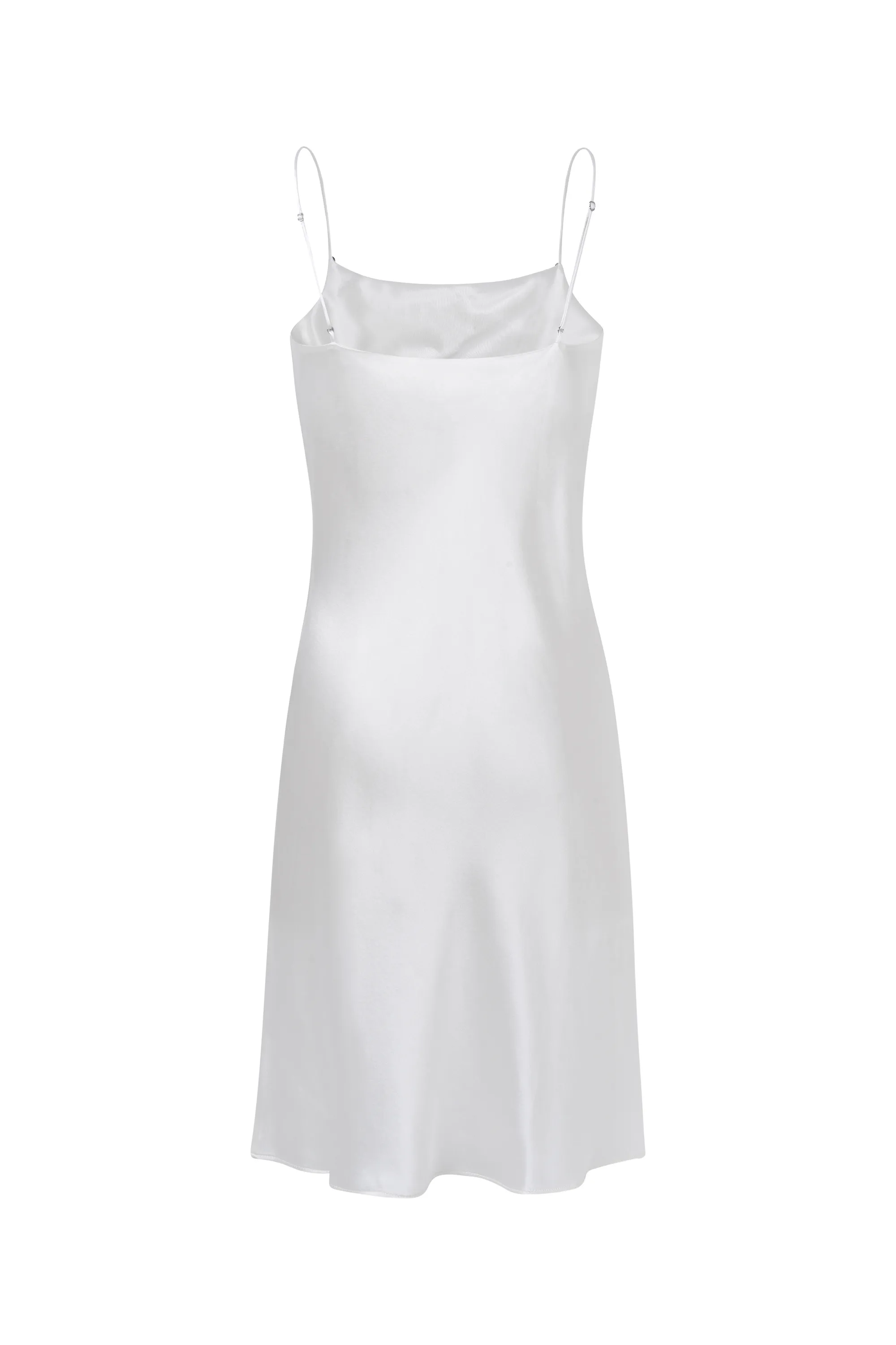 Pearl White Silk Slip Mini Dress