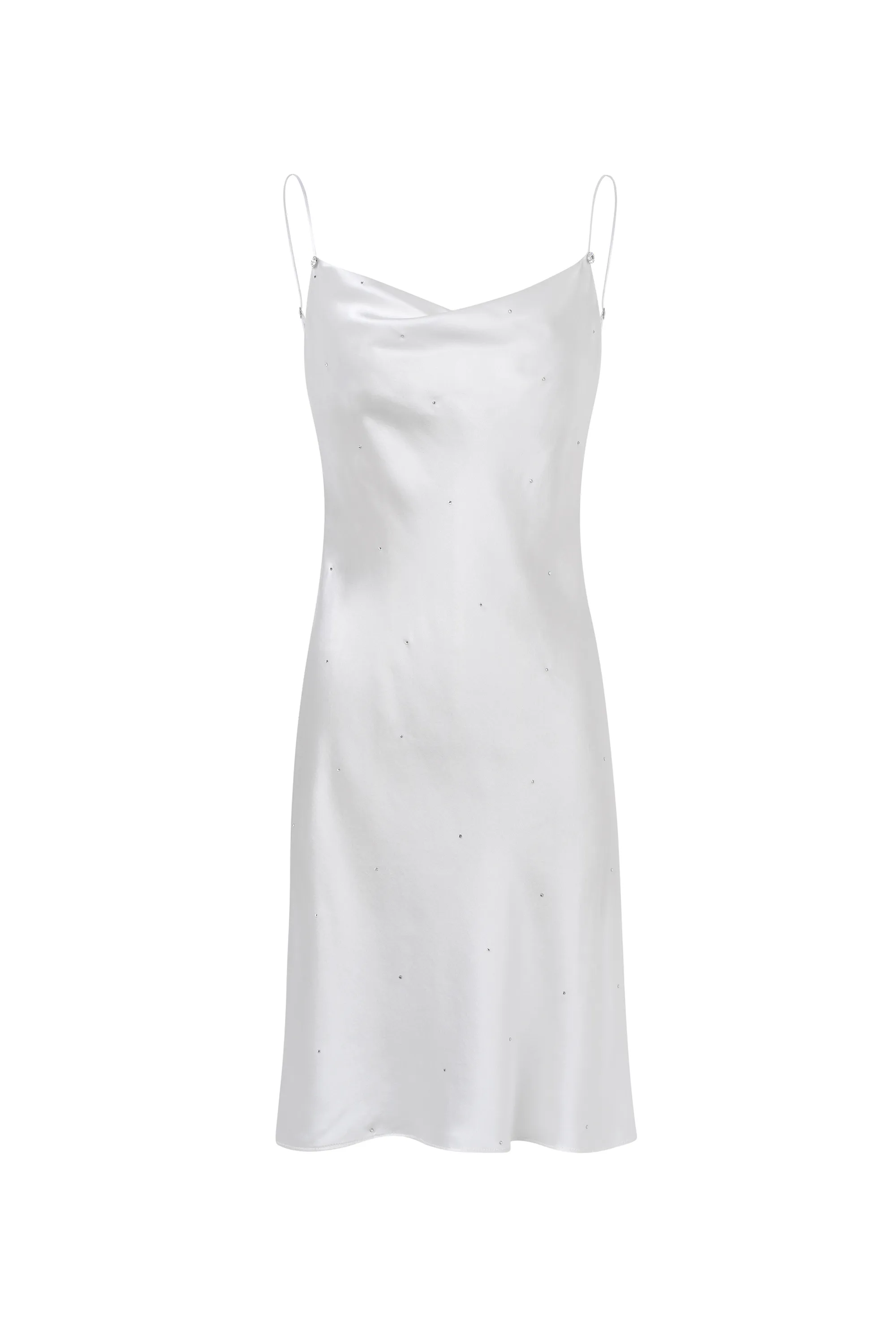 Pearl White Silk Slip Mini Dress