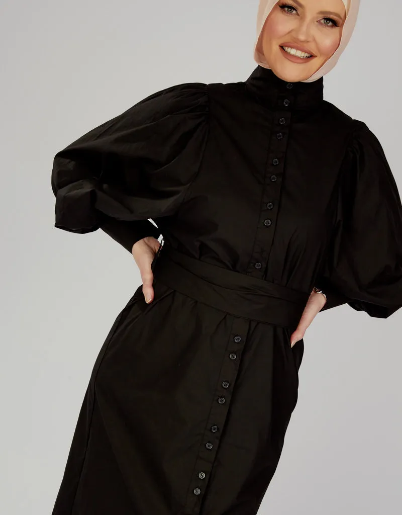 Puff Sleeve Shirt Dress