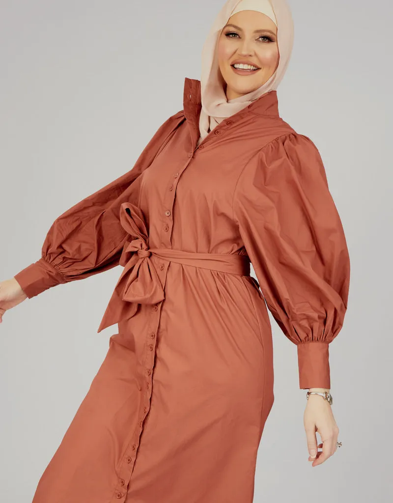 Puff Sleeve Shirt Dress